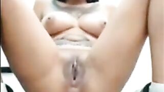 Sweet sexy Latina babe pussy fingering and shitting