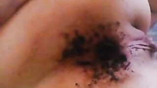 Beautiful dark shitty asshole covered