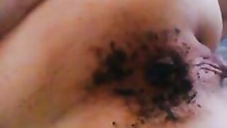 Beautiful dark shitty asshole covered