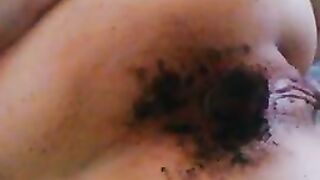 Beautiful dark shitty asshole covered