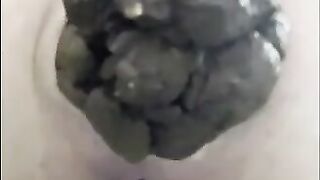 Juicy round ass and black big turd