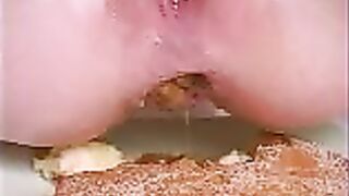 Sticky shit from sexy white babe