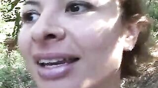 Amateur woman dropping shit in the forest