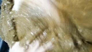 Lady smearing shit on her horny pussy