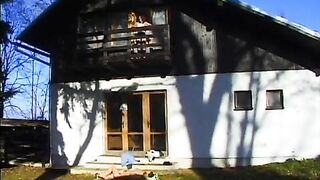 Shit bombing getting banged in the backyard