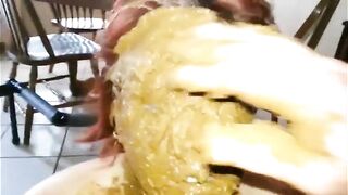 Shit face lady gives blowjob