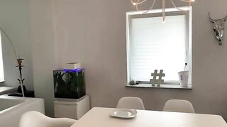 Hot bustu blonde milf shits in the plate