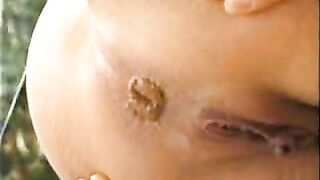 Very hot amateur blonde milf shitting sticky load