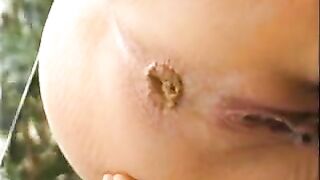 Very hot amateur blonde milf shitting sticky load