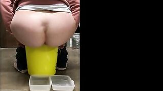 Amateur horny wife caught shitting