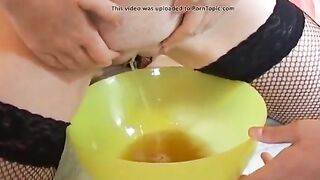 Cute skinny lesbian girls love pee and shit play