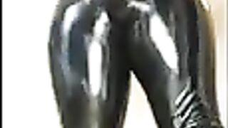 Tight latex pants and sticky shit