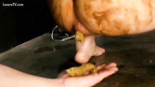 Anal Fingering while pooping 
