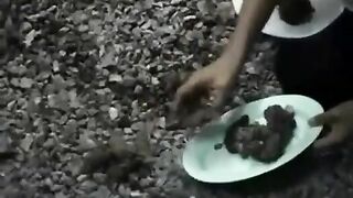 Asian scat girl shit smearing