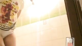 Asian solo scat girl explodes creamy diarrhea from enema all over