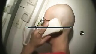 Bald slut Ricky and her friend fuck with old guy and drink his pee
