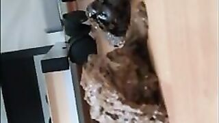 Beautiful body drops pants and spreads to shit on the floor