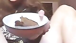 Blurred girl taste shit