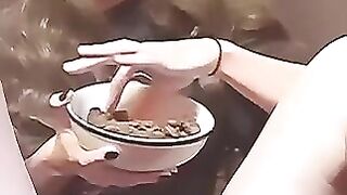 Blurred girl taste shit