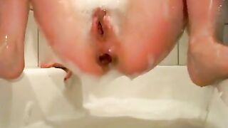 Bubble bath with some shit