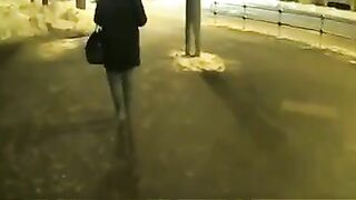 Cute dirty girl in public toilet