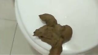 Cute dirty girl in public toilet