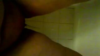 Fat woman peeing in the shower