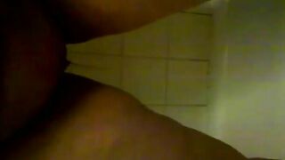 Fat woman peeing in the shower