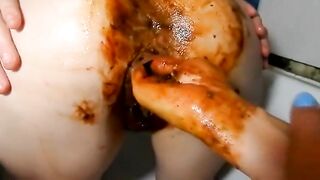 Fisting a Dirty Babes Shitty Asshole