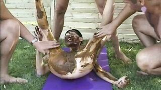 Fully covered in shit skinny German scat girl