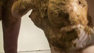 Guy poops on his wifes boobs and got shitty handjob
