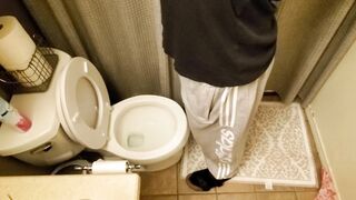 Holding My Boyfriend S Dick While He Pees in the toilet