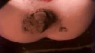 Hot bitch pooping and chained on the chair