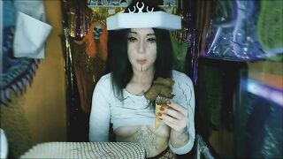 Hot scatgirl shit ice cream topped with milk enema