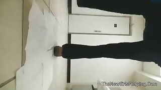 Hot woman pooping lying on the floor