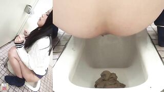 Japanese public toilet pooping girl 