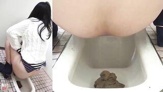 Japanese public toilet pooping girl 
