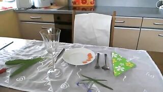 Kinky German housewife poops in the plate