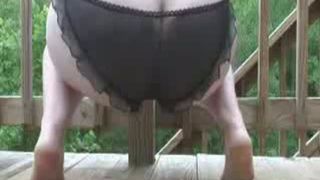 Piss and poop in black panties