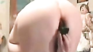 Dildo deep in asshole