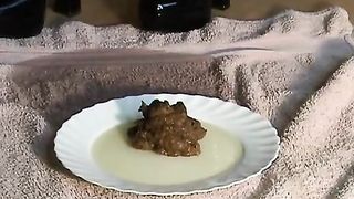 Mistress pooping on a plate