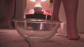 Big turd in plastic bowl