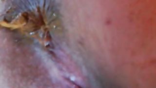 Yellow shit in close up