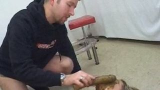 Deepthroating with a dildo