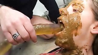 Deepthroating with a dildo