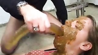 Deepthroating with a dildo