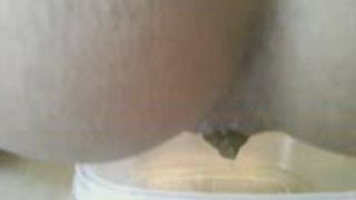 Big hard poop in slow motion