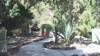 Evelyne shitting in nature