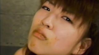 Cute Japanese girl eating poop
