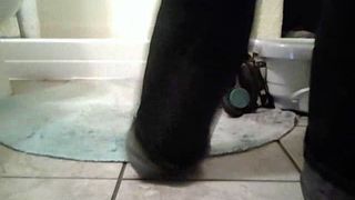 Hard poop on bathroom floor